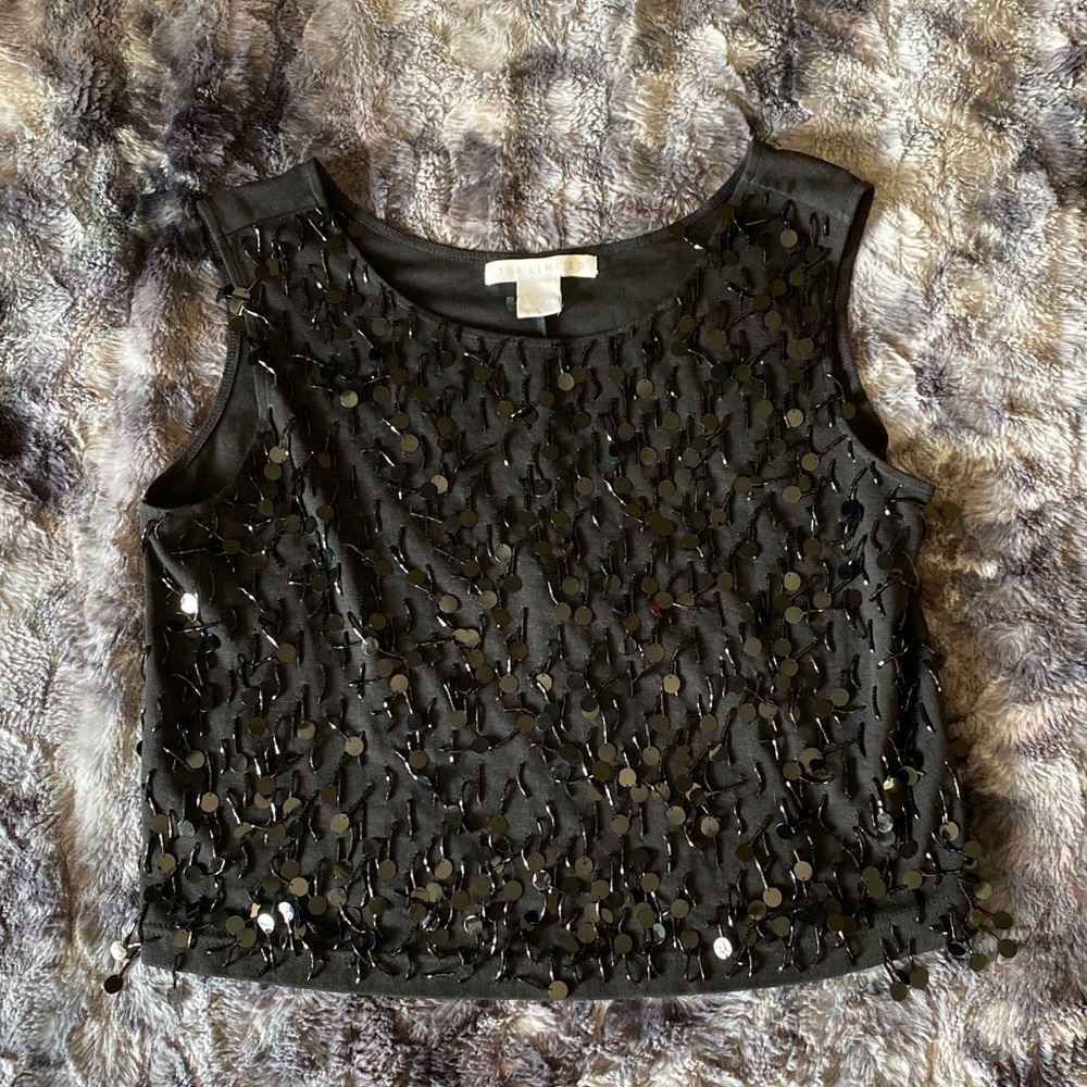 The Limited Black Sequin Blouse. Size Medium